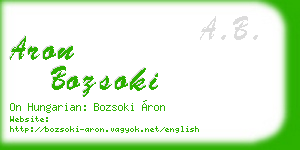 aron bozsoki business card